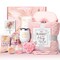 Gifts for Mom, Woman, Wife Self Care Get Well Soon Gift Baskets, Rose Relaxing Spa Gift Basket Care Package w/ Luxury Flannel Blanket, Unique Valentines Day Gifts for Mom Her Friend Sister Wife Grandma